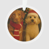 写真とカスタム文字パーソナライズされた オーナメント (正面)