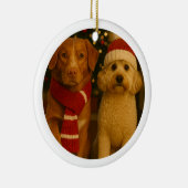 写真とカスタム文字パーソナライズされた セラミックオーナメント (右)