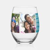 写真とカスタム文字 ステムなしワイングラス (正面)