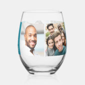 写真とカスタム文字 ステムなしワイングラス (裏面)