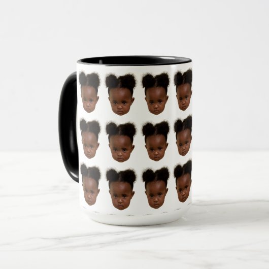 写真とカスタム顔画像のギフトをアップロード マグカップ (正面左)