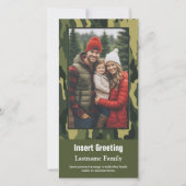 写真とカモフラージュプリント軍隊ホリデーカード (正面)