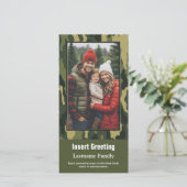 写真とカモフラージュプリント軍隊ホリデーカード (スタンド正面)