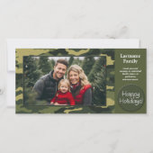 写真とカモフラージュプリント軍隊ホリデーカード シーズンカード (正面)