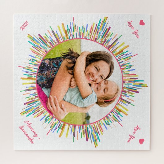 写真とカラフル抽象芸術アーカスタムト文字 ジグソーパズル (横)