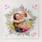 写真とカラフル抽象芸術アーカスタムト文字 ジグソーパズル (縦)