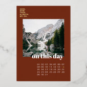 写真とカレンダー |シンプルタイポグラフィ日付の保存 箔招待状 (正面)