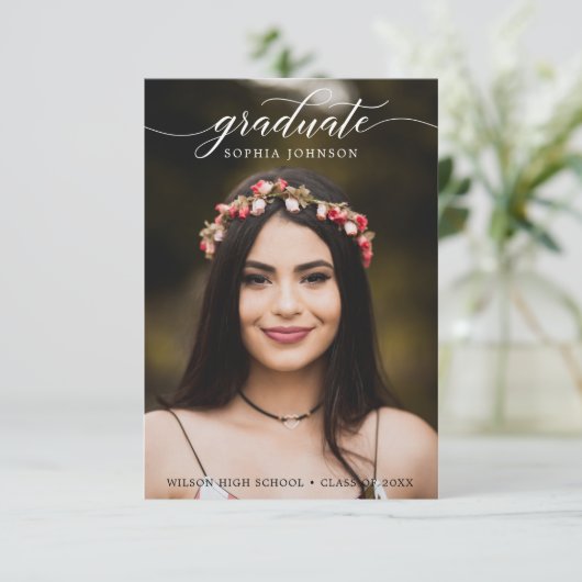 写真とクラシック共に卒業発表のスクリプトを作成 招待状 (スタンド正面)