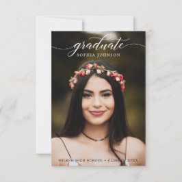 写真とクラシック共に卒業発表のスクリプトを作成 招待状