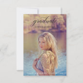 写真とクラシック共に卒業発表のスクリプトを作成 招待状 (正面)