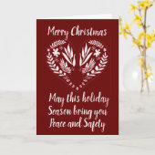 写真とクリスマスの平和と安全 カード (黄色い花)