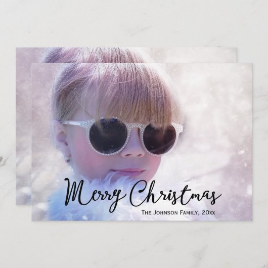 写真とクリスマスカード シーズンカード (正面/裏面)