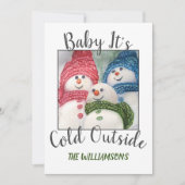 写真とクリスマススノーファミリー シーズンカード (正面)