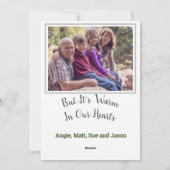 写真とクリスマススノーファミリー シーズンカード (裏面)