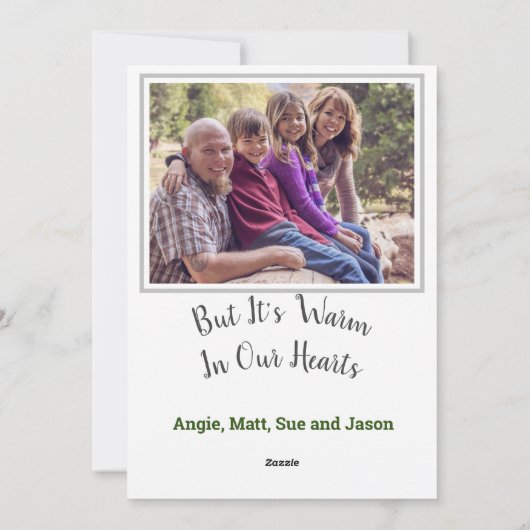 写真とクリスマススノーファミリー シーズンカード (裏面)