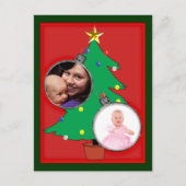 写真とクリスマスツリー シーズンポストカード (正面)