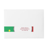 写真とクリスマスツリー ラップアラウンド宛名ラベル (正面)