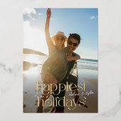 写真とコラージュ数々のバック書道HAPPIEST 箔シーズンカード (正面)