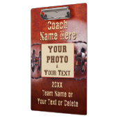 写真とサッカーパーソナライズされたコーチのクリップボード クリップボード (左)