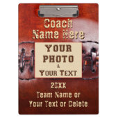 写真とサッカーパーソナライズされたコーチのクリップボード クリップボード (正面)