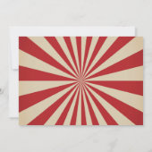 写真とサーカスカーニバル誕生日サンキューカード 招待状 (裏面)