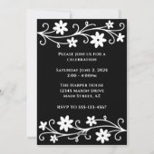 写真とスタイリッシュ1年の卒業式 招待状 (裏面)