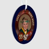 写真とスポパーソナライズされたーツクリスマスオーナメント オーナメント (正面)