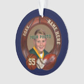 写真とスポパーソナライズされたーツクリスマスオーナメント オーナメント (正面)