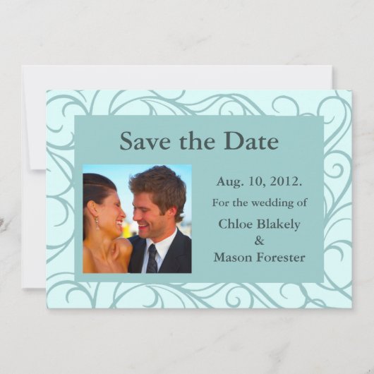 写真とスワール保存日（水色） セーブザデート (正面)