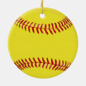 写真とソフトボパーソナライズされたールチームのギフトアイディア セラミックオーナメント (裏面)