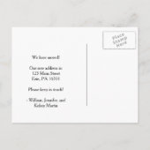 写真とタイプライターで新しいアドレスを文字 案内ポストカード (裏面)