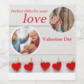 写真とテキストワインラベルのボトル ワインラベル (シングルラベル)