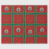 写真とテキスト入りクリスマス包装紙 ラッピングペーパー (フラット)