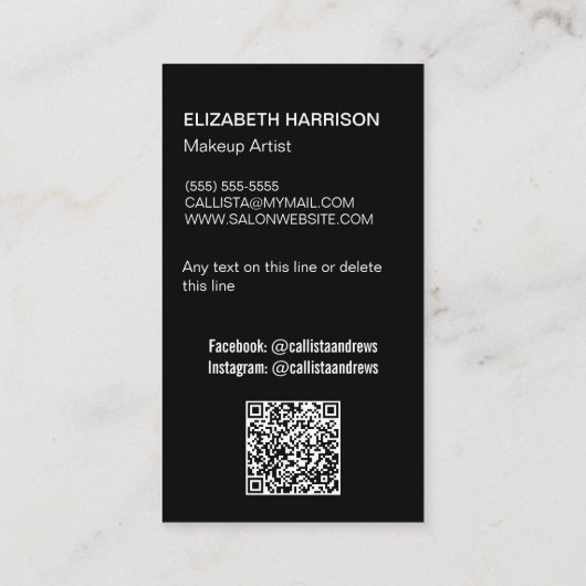 写真とデザイン写真QRコード 名刺 (裏面)