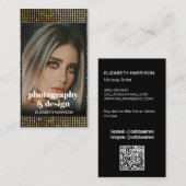 写真とデザイン写真QRコード 名刺 (正面/裏面)