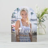 写真とトレンディースクリプトの卒業発表 招待状 (スタンド正面)