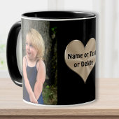 写真とハートの文字でパーソナライズされたマグカップ マグカップ