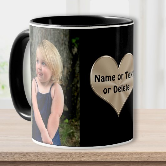 写真とハートの文字でパーソナライズされたマグカップ マグカップ