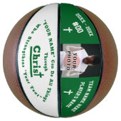 写真とバイブルパーソナライズされた・バース・バスケットボール バスケットボール (縦)