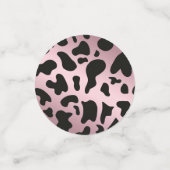 写真とバラ金ゴールド馬蹄付きブラックカウスポット コンフェッティ (スモール正面)