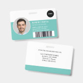 写真とバーコード付きのカスタム従業員IDバッジ バッジ (正面＆裏面)