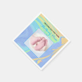 写真とパステルとブルー「Sip and See」 スタンダードカクテルナプキン (角)