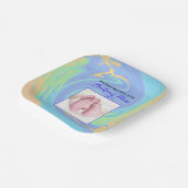 写真とパステルウェルカム生まれファースト ペーパープレート (傾斜あり)