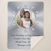 写真とパーソナライズされたの結婚毛布が投げる シェルパブランケット (正面)