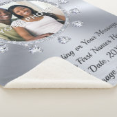 写真とパーソナライズされたの結婚毛布が投げる シェルパブランケット (3/4)