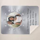 写真とパーソナライズされたの結婚毛布が投げる シェルパブランケット (正面(横))