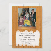写真とパーソナライズされたカウボーイをテーマにしたクリスマス カード (裏面)