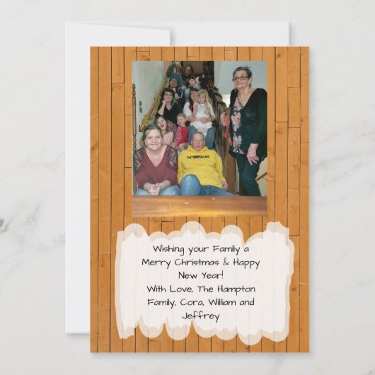 写真とパーソナライズされたカウボーイをテーマにしたクリスマス カード (裏面)