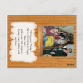 写真とパーソナライズされたカウボーイをテーマにしたクリスマス ポストカード (裏面)