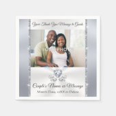 写真とパーソナライズされたカクテル結婚・ナプキン スタンダードカクテルナプキン (正面)